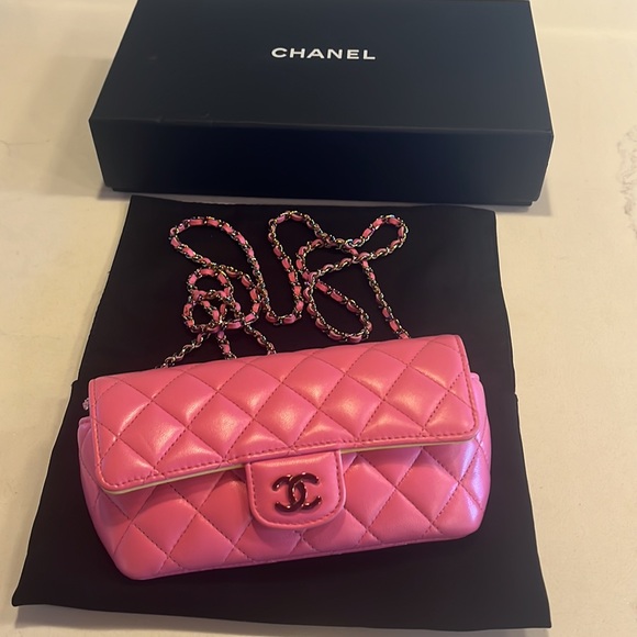 Chanel Sunglasses Holder with Chain in Rainbow Pink π π - Picture 5 of 17